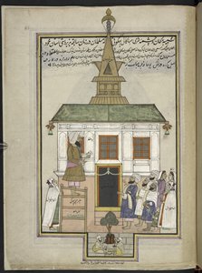 Prediger und Gläubige in der Holzmoschee von Shah Hamadan, Srinagar, ursprünglich das Heiligtum von Mahakali Bhagwati