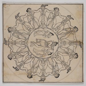 Rasa-lila (Zeichnung) von Indian School
