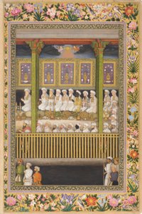 Shah Jahan ehrt die religiöse Orthodoxie, Seite aus dem St. Petersburger Album, ca. 1635 von Indian School