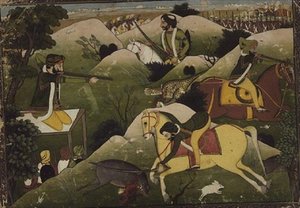 Sikh-Prinz auf der Jagd, Punjab