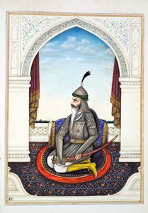 Sirdar Harri Singh, aus Das Königreich Punjab, seine Herrscher und Häuptlinge, Band I, ein Band mit 27 Aquarellstudien eines unbekannten indischen Künstlers, ca. 1840
