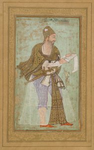 Sultan Ali Adilshah I. von Bijapur, Albumblatt mit Malerei, ca. 1590 von Indian School