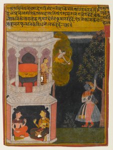 Die verwirrte Nayika, Seite aus einer Rasikapriya-Serie, ca. 1660-1690 von Indian School