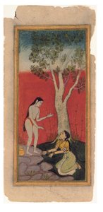 Die himmlische Nymphe bittet den Weisen, ca. 1600 von Indian School