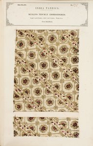 Bestickte Musselinprobe aus Madras, aus The Collection of the Textile Manufacturers of India, von John Forbes Watson, veröffentlicht 1866