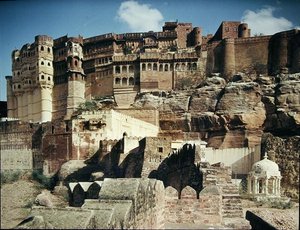 Blick auf das Mehrangarh-Fort, erbaut 1459