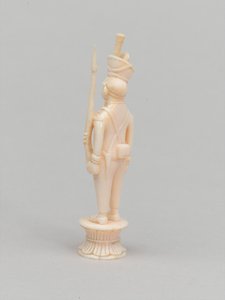 Weißer Bauer, Schachfigur, Indien, ca. 1820