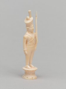 Weißer Bauer, Schachfigur, Indien, ca. 1820