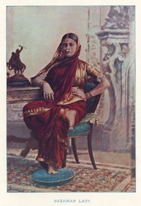 Indische Eingeborene: Brahmanenfrau (farbiges Foto) von Indian photographer