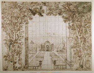 Ein Garten und fürstliche Villa