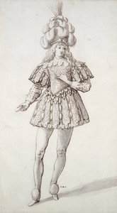 Maskenträger mit Federn und Federbusch von Inigo Jones