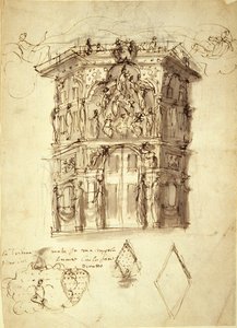 Die Maskerade der Königinnen, Szene 2: Das Haus des Ruhms, ca. 1609 von Inigo Jones