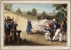 Die Hinrichtung von Marschall Michel Ney in der Nähe des Luxemburger Gartens am 7. Dezember 1815, 1816 von Innocent Louis Goubaud