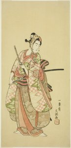 Der Schauspieler Sanogawa Ichimatsu II im Kostüm eines modischen jungen Mannes (Wakashu)