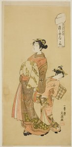 Die Kurtisane Somenosuke aus dem Matsubaya-Haus, aus der Serie "Fuji-bumi (Gefaltete Liebesbriefe)"