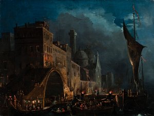 Eine venezianische Galanacht, 1825-1835 von Ippolito Caffi