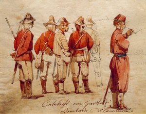 Kalabrische Soldaten während der Expedition der Tausend
