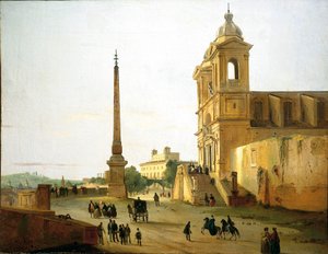 Italien, Rom, Kirche der Dreifaltigkeit auf dem Berg und Sallustischer Obelisk