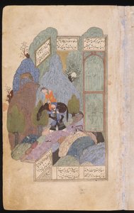 Farhad trägt Shirin und ihr Pferd auf seinen Schultern, 1431