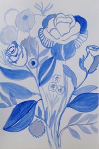 Blauer Blumenstrauß von Iria Fernandez