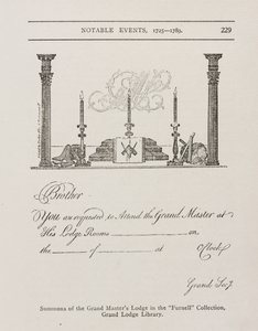 Einladung der Großmeisterloge, Mitte 1700er