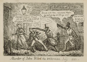 Mord an John Wood dem Wasserträger, Juli 1833 (Gravur) von Isaac (after) Cruikshank