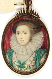 Eine Dame, traditionell identifiziert als Mrs. Holland, Lady Cope (Aquarell auf Pergament)