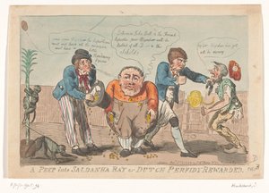 Karikatur über die Kapitulation der Batavischen Flotte in der Saldanhabucht, 1796 von Isaac Cruikshank