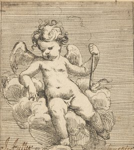 Putto, der eine Fackel hält von Isaac Fuller