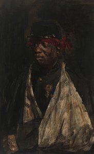 Porträt eines verwundeten KNIL-Soldaten von Isaac Israels (signed by artist)