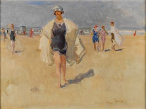 Dame am Strand von Viareggio