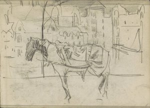 Stadtansicht mit Pferd