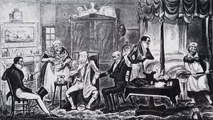 Ein Mann, der unter den Folgen von Übermaß leidet von Isaac Robert Cruikshank