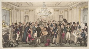 Inneres einer modernen Hölle - siehe. Die gezinkten Würfel, aus The English Spy, veröffentlicht 1824