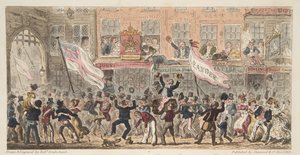 Point Street, Portsmouth, aus The English Spy, veröffentlicht 1824 von Isaac Robert Cruikshank