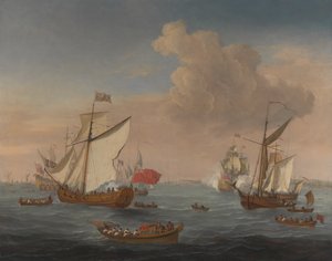 Schiffe in der Themsemündung bei Sheerness von Isaac Sailmaker