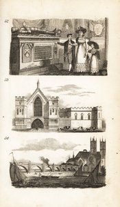 Gräber in der Westminster Abbey, Westminster Hall und Westminster Bridge von Isaac Taylor