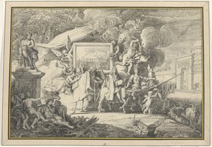 Satire auf die Malerei und die französische Akademie von Isaac de Moucheron