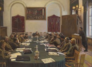 Versammlung des Revolutionären Militärrates der UdSSR unter Vorsitz von Kliment Woroschilow