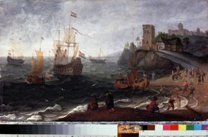 Fischmarkt am Strand von Isaak Willaerts