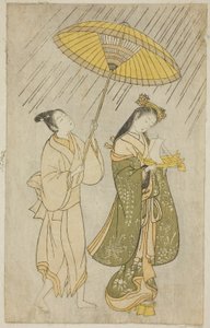 Parodie von Komachi, die um Regen betet von Ishikawa Toyonobu
