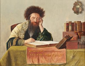 Ein Rabbi liest den Talmud
