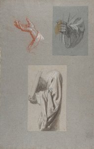 Hand von Saint Remi, Draperiestudie für Akolyth, der ein Buch hält (19. Jh.) von Isidore Pils