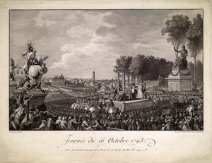 Die Hinrichtung von Marie Antoinette am 16. Oktober 1793, ca. 1795