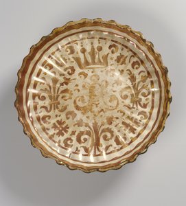Dekorierter Teller, maurisch (Faience) von Islamic School