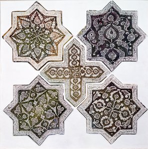 Fünf Fliesen, Kashan, Iran