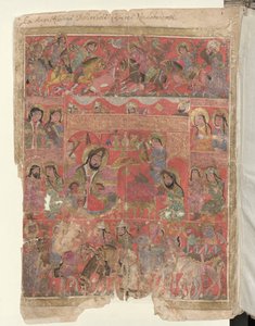 Vollseite: Miniatur: Widmungsbild: Links ein Herrscher, der Patron des Manuskripts (Miniatur) von Islamic School