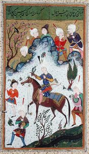 Ms B-284 fol.50b Die Jagd des Königs, aus Divan von Huseyn Bayqara, ca. 1540