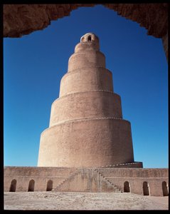 Ansicht der Großen Moschee und ihres Minaretts, der Malwiya-Turm, 847-852