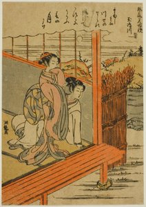 Tamashima-Fluss in der Provinz Hizen (Tamashimagawa, Hizen), aus der Serie "Modische Spiegel berühmter Orte (Furyu meisho kagami)"